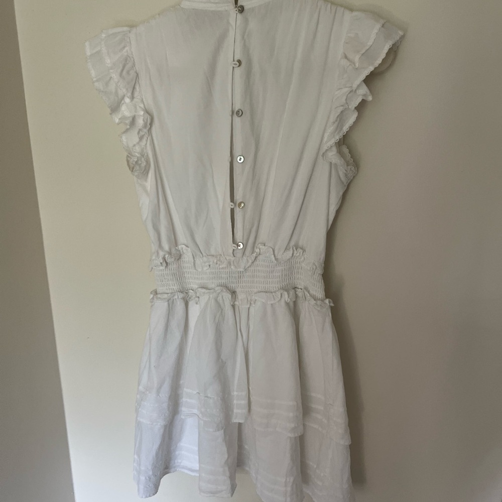 Cleobella White Ruffled Mini-Dress